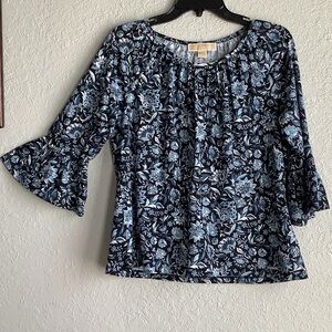 Michael Kors Navy Floral Blouse
